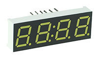 7FW3941BW - Four Digit White 0.39in Common Anode 7-Segment LED Clock Display
