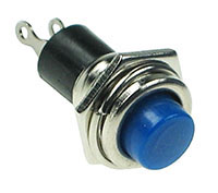 PRBLUE - SPST Round off-on Blue Pushbutton