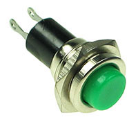 PRGRN - SPST Round off-on Green Pushbutton