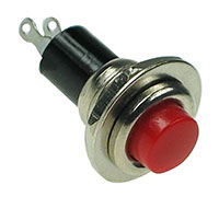 PRRED - SPST Round off-on Red Pushbutton
