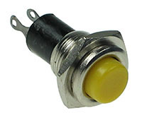 PRYLW - SPST Round off-on Yellow Pushbutton