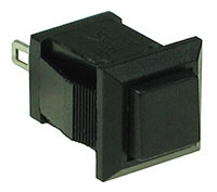 SPBLK - SPST Square off-on Black Pushbutton