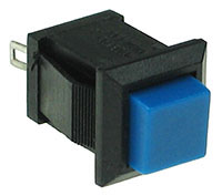 SPBLUE - SPST Square off-on Blue Pushbutton