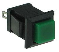 SPGRN - SPST Square off-on Green Pushbutton