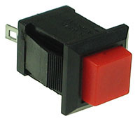 SPRED - SPST Square off-on Red Pushbutton