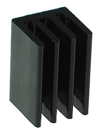 TO220SMBL - TO-220 Small Black Aluminium Heatsink with Back Fins