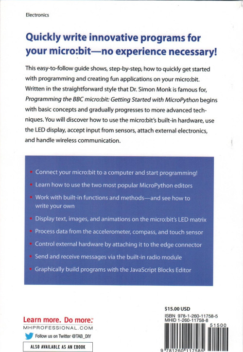 Programming the BBC micro:bit - Back Cover