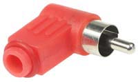 Red Plastic 90o RCA Plug