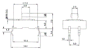 TACT006 - Raised Tactile Switch Dimensions