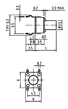 TACT001 - Small Black Tactile Switch