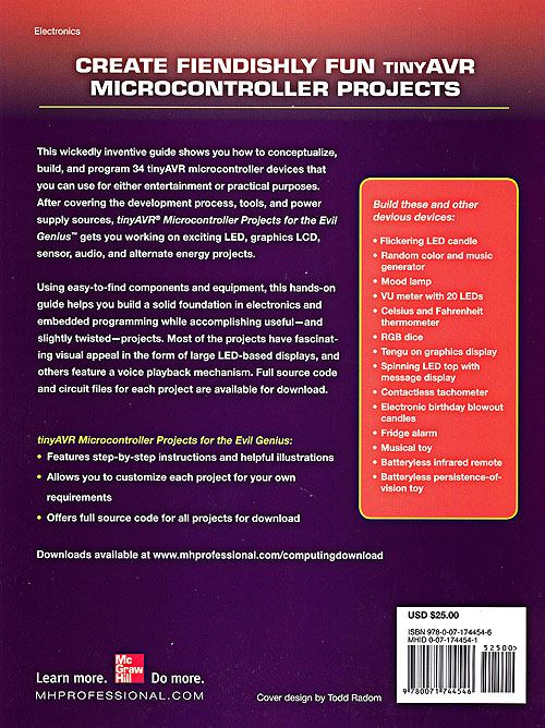 tinyAVR Microcontroller Projects - Back Cover