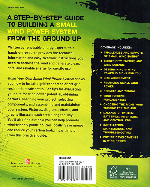 Build Your Own Small Wind Power System - Back Cover