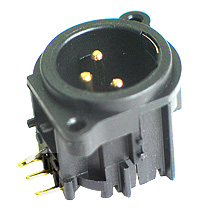 3 Pin 90o PCB Mount Male XLR Socket